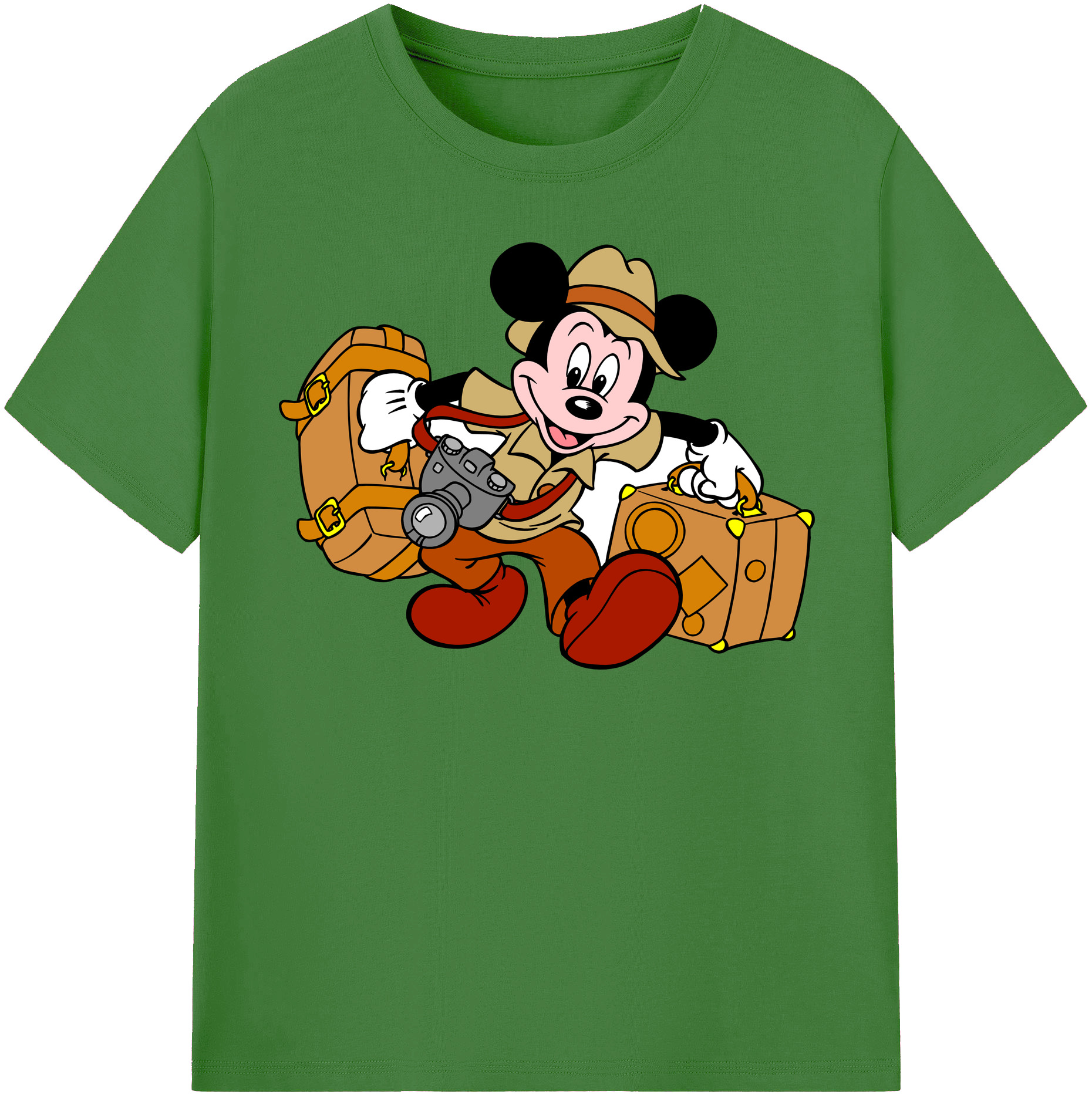 （画像用） ミッキーマウス Mickey Mouse レディースカジュアルプリントTシャツ（綿100％）